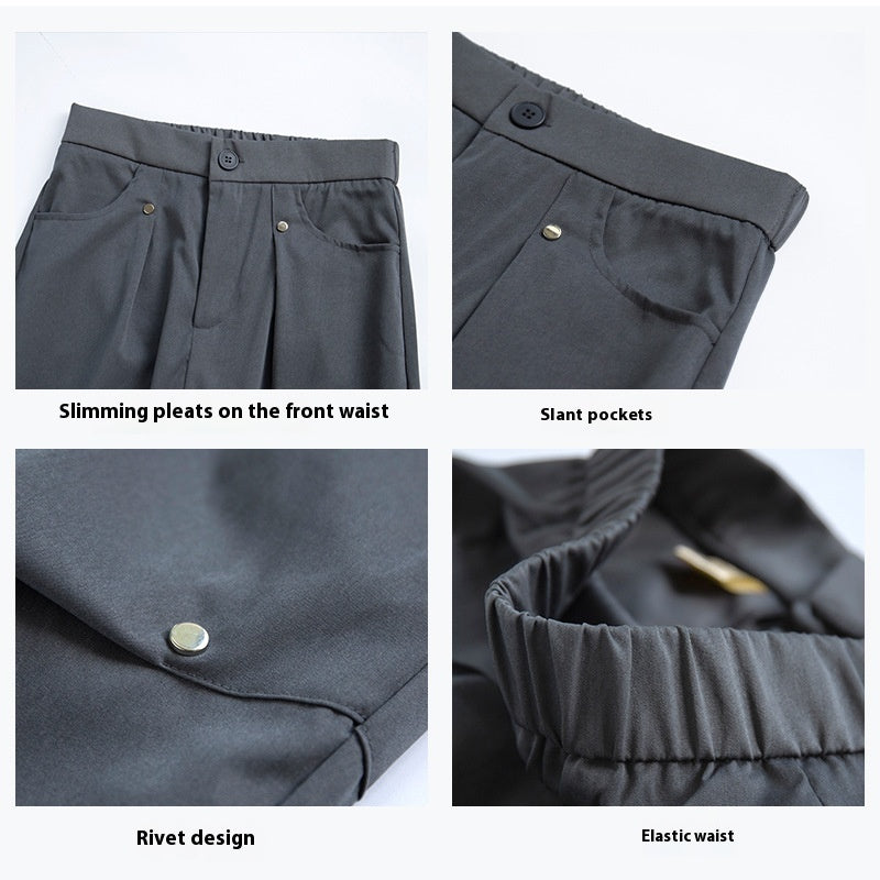 Stylish Rivet Design Casual Pants for Trendy Women
