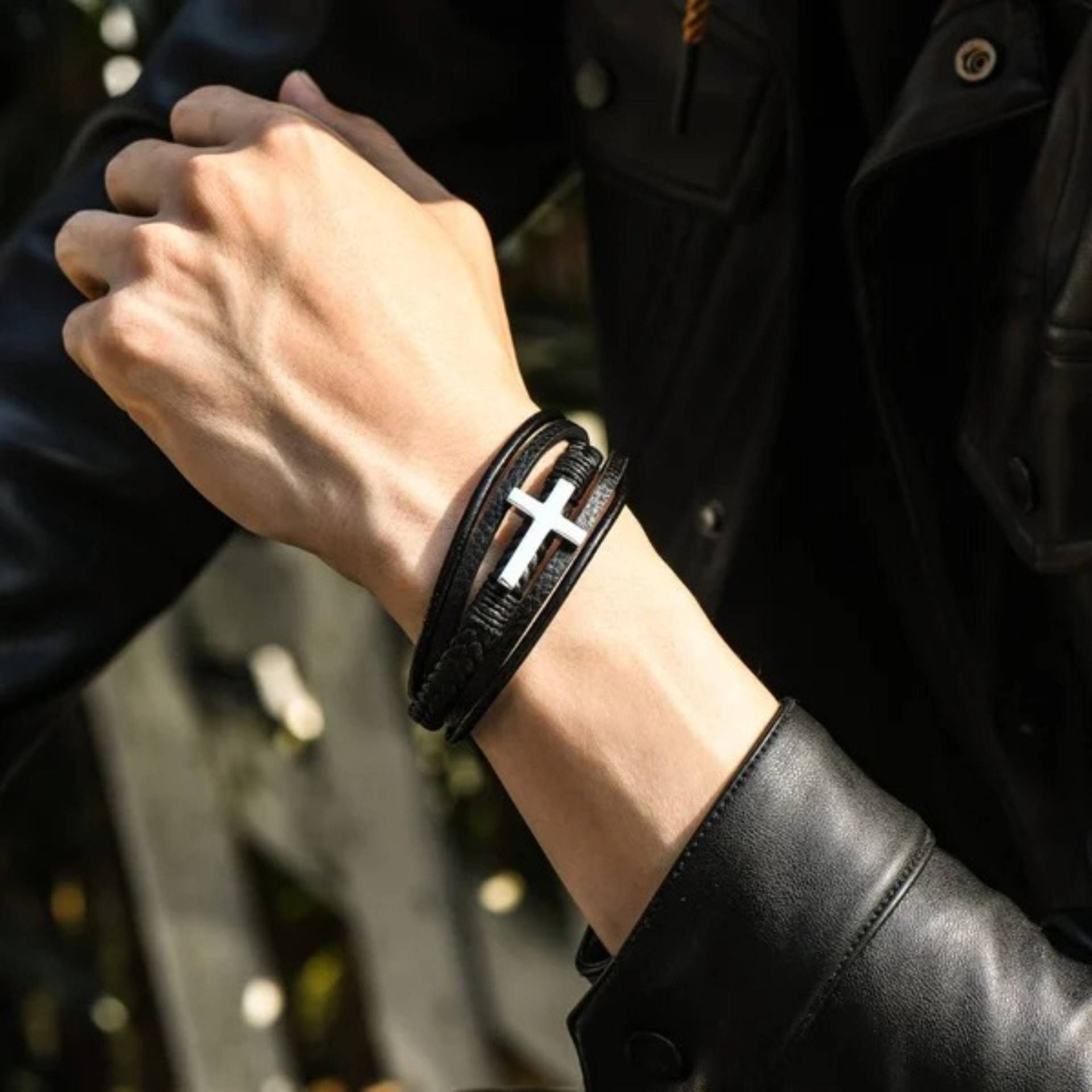Stainless Steel Cross Bracelet